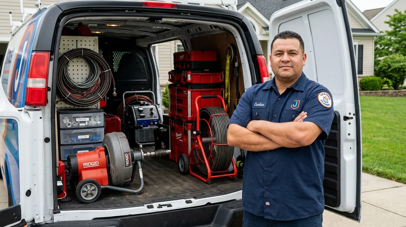 Professional drain cleaning equipment and Johns Plumbing LLC plumber in Fairbanks
