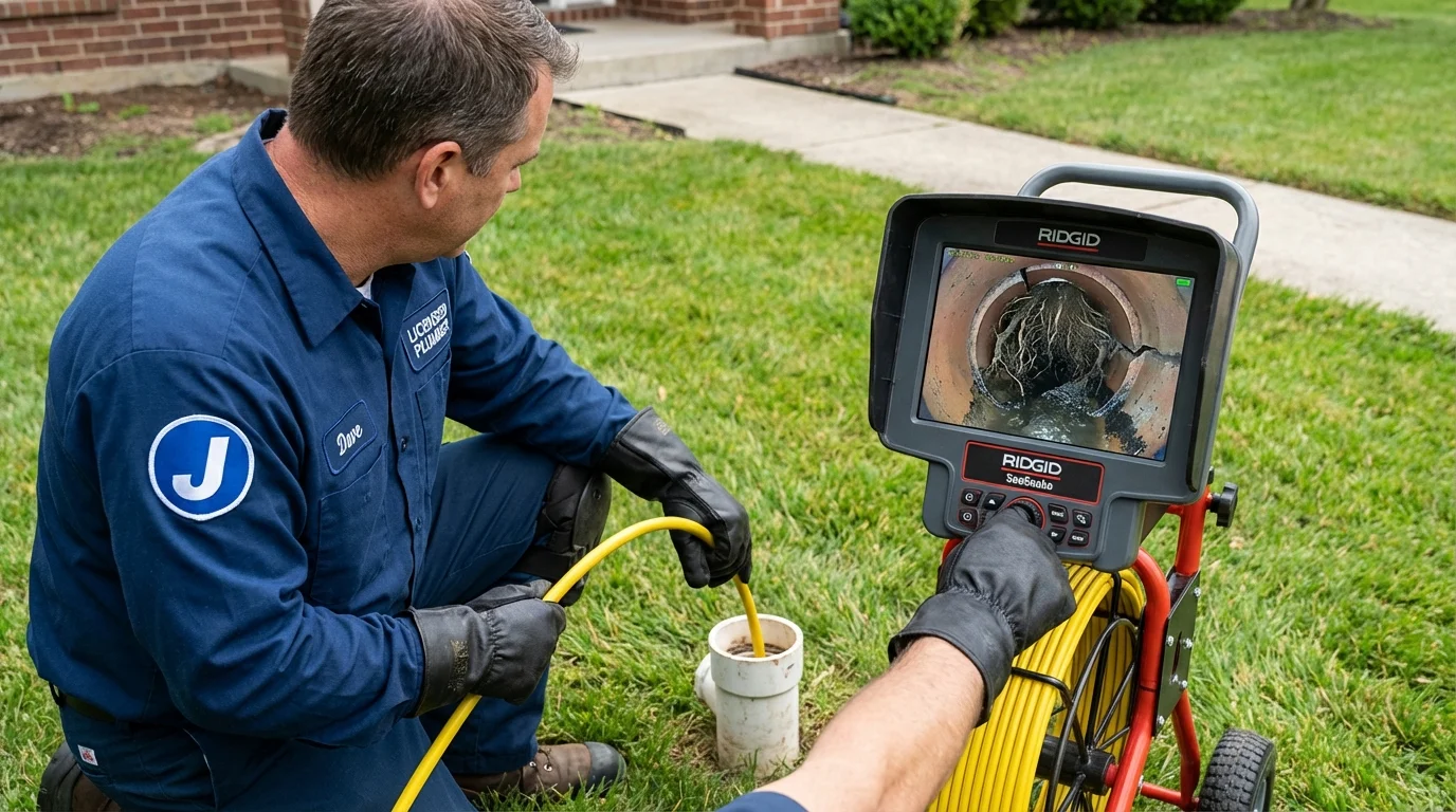 Sewer camera inspection being performed by Johns Plumbing LLC in Fairbanks