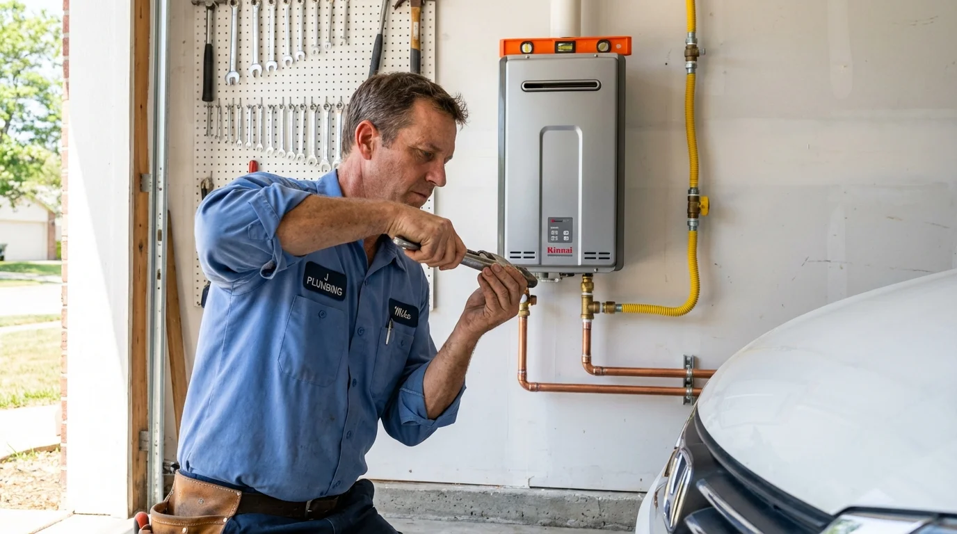 Tankless water heater installation by a Johns Plumbing LLC plumber in Fairbanks